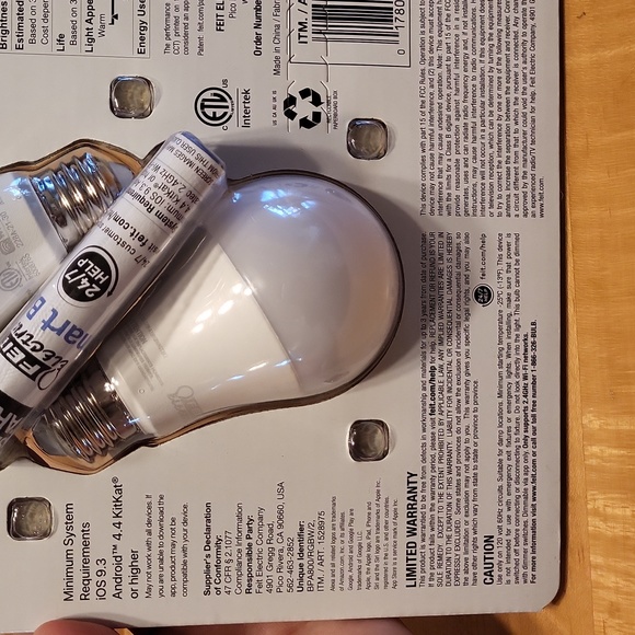 Smart Bulbs Control Your Lights From Anywhere 2 Pack 60W Control W App LED Feit - Picture 6 of 8